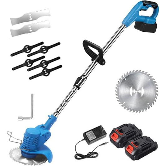 Podadora Inalámbrica Recargable | Desbrozadora Eléctrica Portátil con 2 Baterías