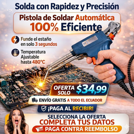 Pistola de Estaño Eléctrica Automática | Soldador de Estaño Rápido y Preciso